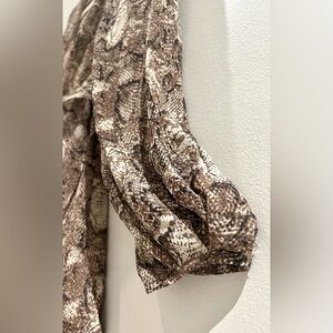 ASOS Petite Snake Print Cutout Mini Dress Brown Long Sleeve US 12